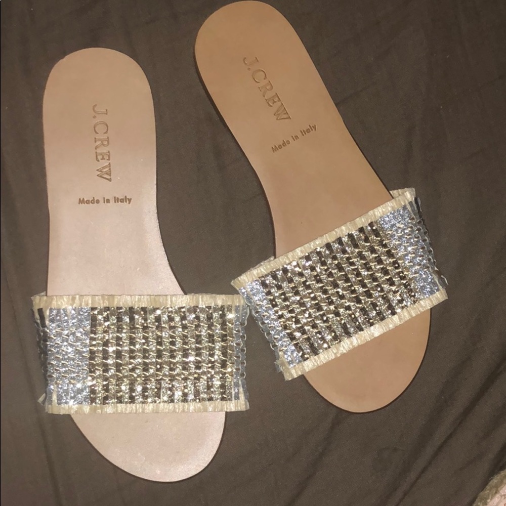 J.crew gold leather flats